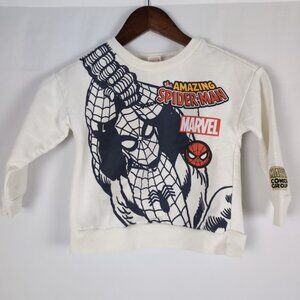Disney Marvel Spiderman Beige Crewneck Pullover MARVEL Patch, US 4